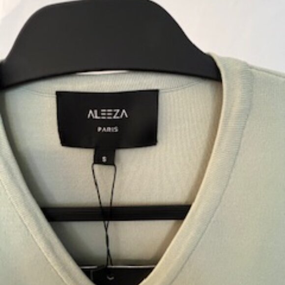 V Neck Knit Vest- Sage Green- Aleeza Small - Picture 3 of 3